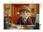 CALVENDO Puzzle Detektiv Katze 1000 Teile Lege-Gr&ouml;&szlig;e 64x48cm Foto-Puzzle f&uuml;r