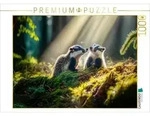 CALVENDO Puzzle Dachse 1000 Teile Lege-Gr&ouml;&szlig;e 64x48cm Foto-Puzzle f&uuml;r...