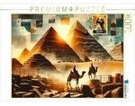 CALVENDO Puzzle Echos der Ewigkeit: Pyramiden von Gizeh im k&uuml;nstlichen Licht...