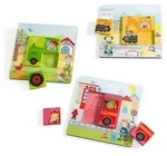 HABA 2012390001 - Legespiel Fahrzeuge, 15-teilig, Holz