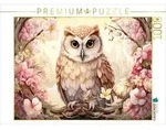 CALVENDO Puzzle Neugierige Eule 1000 Teile Lege-Gr&ouml;&szlig;e 64x48cm Foto-Puzzle f&uuml;r