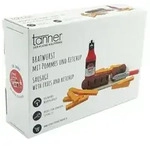 Bratwurst mit Pommes und Ketchup