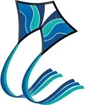 Paul G&uuml;nther 1158 - Einleiner-Drachen Blue Wave aus Ripstop-Polyester, mit Schwanz,