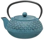 Blumenblaue Gusseisen-Teekanne 1l, blau