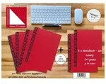 A 6 Notizbuch - Set, 5+1 gratis, Luxury 80 Seiten ROT JUPITER GLITTER-OPTIK,...