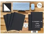 A 6 Notizbuch - Set, 5+1 gratis, Luxury 80 Seiten SCHWARZ ONYX GLITTER-OPTIK,