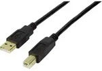 LogiLink USB-Kabel USB 2.0 USB-A Stecker, USB-B Stecker 10.00 m Schwarz vergoldete