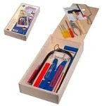 PEBARO 452 - Qualit&auml;ts-Laubs&auml;ge-Set, Holzbox mit Schiebedeckel, 23 Teile,