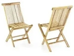 2er Gartenstuhl Hochlehner Klappstuhl Holz Teak