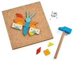 HABA 2013791001 - Hammer-Nagelspiel Geo-Formen, 60-teilig, Lernspiel