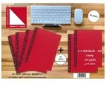 A 6 Notizbuch - Set, 5+1 gratis, Luxury 80 Seiten ROT JUPITER GLITTER-OPTIK,...