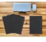 A 4 Notizblock - Set, 3+1 gratis, Luxury 80 Seiten SCHWARZ ONYX GLITTER-OPTIK,