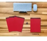 A 5 Notizblock - Set, 3+1 gratis, Luxury 80 Seiten ROT JUPITER GLITTER-OPTIK,...