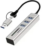 LogiLink UA0445 USB-Hub 3 Port USB-A, SDHC, microSDHC USB 3.0 5 GBit/s Aluminium