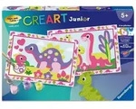 CreArt, Malen nach Zahlen Junior - Bunte Dinosaurier