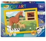 CreArt, Malen nach Zahlen Kinder - Pferdemama und Fohlen