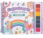Fingerstempeln zum Malen und R&auml;tseln. Einh&ouml;rner