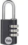 YALE YE3CB/20/121/1/BK Vorh&auml;ngeschloss 20mm Schwarz Zahlenschloss