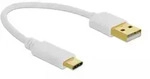 Delock USB-Kabel USB-A Stecker, USB-C&reg; Stecker 0.15m Wei&szlig; 85355