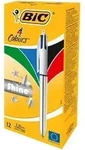 BIC Kugelschreiber 4 Colours Shine silber 12er Set