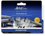 STAEDTLER Fasermaler Intense Black, intensiv schwarz, 3er Set