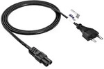 Akyga Strom Anschlusskabel [1x Euro-Stecker - 1x Kleinger&auml;te-Buchse C7] 1.5m Schwarz