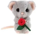 Heunec 329072 - Maus mit Rose, Pl&uuml;schtier, 15 cm
