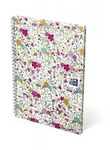 Oxford GO Floral Spiralbuch A5, liniert 7 mm, Softcover mit Soft Touch Finish, wei&szlig;e