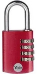 YALE YE3CB/38/131/1/CO Vorh&auml;ngeschloss 38mm Rot Zahlenschloss