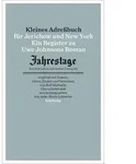 Kleines Adressbuch f&uuml;r Jerichow und New York