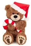 Teddy Hermann 94703 - Weihnachtsteddy mit Zuckerstange, Pl&uuml;sch, 30 cm
