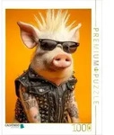 CALVENDO Puzzle Cooles Punk Schwein mit Irokesenschnitt, Tattoos und