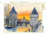 CALVENDO Puzzle Broelt&uuml;rme in Kortrijk 1000 Teile Lege-Gr&ouml;&szlig;e 64x48cm...