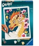 CreArt, Malen nach Zahlen Adults Trend - Feuerdrache Flora