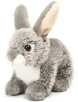 Hase sitzend grau, 18 cm