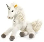 Steiff 015045 - Starly Schlenker-Einhorn, liegend, wei&szlig;, Pl&uuml;sch, 35 cm