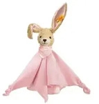 Steiff 237546 - Hoppel Hase Schmusetuch, rosa, Pl&uuml;sch/Baumwolle, 28 cm