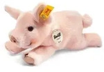 Steiff 280016 - Kleiner Freund Schweinchen Sissi, liegend, rosa, Webpelz, 22 cm