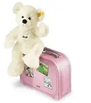 Steiff 111563 - Lotte Teddyb&auml;r mit Koffer, Pl&uuml;sch-B&auml;r wei&szlig;, 28 cm