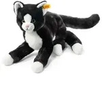 Steiff 099366 - Mimmi Schlenker-Katze, liegend, schwarz/wei&szlig;, Webpelz, 30 cm