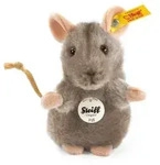 Steiff 056222 - Piff Maus, aufwartend, grau, Webpelz, 10 cm