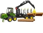 Bruder - John Deere 1210E - R&uuml;ckzug mit 4 Baumst&auml;mmen und Holzgreifer