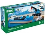 BRIO World - Containerschiff mit Kranwagen