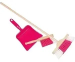 Kinderkehrschaufel, Handfeger und Besen (pink)