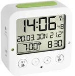 TFA Dostmann 60.2528.02 Funk Wecker Wei&szlig;, Gr&uuml;n Alarmzeiten 2