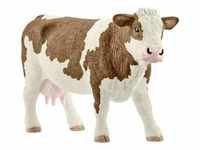 Schleich 13801 - Farm World, Fleckvieh Kuh, Tierfigur, Bauernhoftier - Schleich