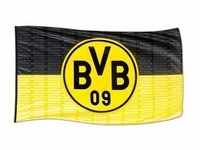 BVB 10134300 - Borussia Dortmund Fußball Hissfahne 250x150 cm, mit Emblem
