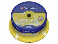 1x25 Verbatim DVD+RW 4,7GB 4x Speed, matt silver