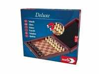 Noris 606108005 - Deluxe Schach, Holzbox mit magnetischen Spielfiguren, Reisespiel