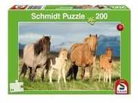 Schmidt 56199 - Pferdefamilie Puzzles, 200 Teile
